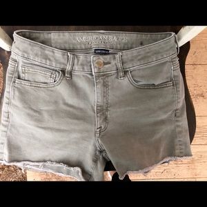 Green American Eagle high rise shorts